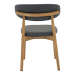 Ubene rubberwood and pu chair in walnut and black shade 46x58x79cm - Image 5
