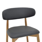 Ubene rubberwood and pu chair in walnut and black shade 46x58x79cm - Image 6