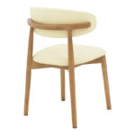 Ubene rubberwood and pu chair in walnut and beige shade 46x58x79cm - Image 2