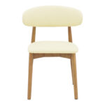 Ubene rubberwood and pu chair in walnut and beige shade 46x58x79cm - Image 4