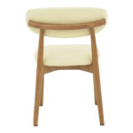 Ubene rubberwood and pu chair in walnut and beige shade 46x58x79cm - Image 5