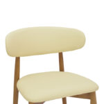 Ubene rubberwood and pu chair in walnut and beige shade 46x58x79cm - Image 6