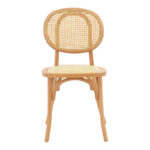 Zoel stackable chair beech wood and rattan in natural shade 45x52x82cm - Слика 4