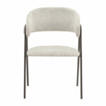 Chair Rachele light grey fabric-black metal leg 52x53x83cm - Слика 4