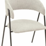 Chair Rachele light grey fabric-black metal leg 52x53x83cm - Слика 5