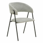 Chair Rachele fabric grey-black metal leg 52x53x83cm