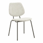 Chair Pietro fabric light grey-black leg 50x53x83cm