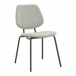 Chair Pietro fabric grey-leg black metal 50x53x83cm