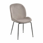 Chair Adelaide velvet grey-black metal leg 47x64x88cm