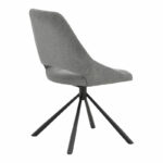 Chair Luciano fabric grey-black metal leg rotatable 52x58x86cm - Image 2