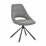 Chair Luciano fabric grey-black metal leg rotatable 52x58x86cm