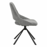 Chair Luciano fabric grey-black metal leg rotatable 52x58x86cm - Image 3