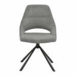 Chair Luciano fabric grey-black metal leg rotatable 52x58x86cm - Image 4