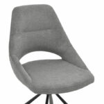 Chair Luciano fabric grey-black metal leg rotatable 52x58x86cm - Image 5