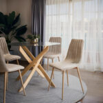 Chair Noor light grey velvet-natural metal leg 44x55x86cm - Слика 2