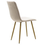 Chair Noor light grey velvet-natural metal leg 44x55x86cm - Слика 3