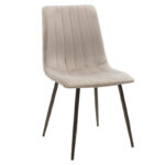 Chair Noor light grey velvet-black metal leg 44x55x86cm