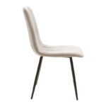 Chair Noor light grey velvet-black metal leg 44x55x86cm - Image 3