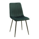 Chair Noor dark green velvet-black metal leg 44x55x86cm
