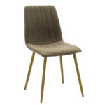 Chair Noor brown fabric-natural metal leg  44x55x86cm