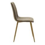 Chair Noor brown fabric-natural metal leg  44x55x86cm - Image 3