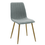 Chair Noor gray-blue fabric-leg natural metal 44x55x86cm