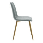 Chair Noor gray-blue fabric-leg natural metal 44x55x86cm - Image 3