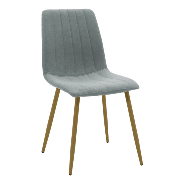 Chair Noor gray-blue fabric-leg natural metal 44x55x86cm