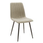 Noor chair beige fabric - black metal leg 44x55x86cm