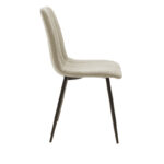 Noor chair beige fabric - black metal leg 44x55x86cm - Image 3