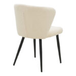 Chair Mattia ivory teddy fabric-black metal leg 55x53x80cm - Image 2