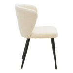 Chair Mattia ivory teddy fabric-black metal leg 55x53x80cm - Image 3