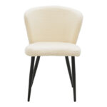 Chair Mattia ivory teddy fabric-black metal leg 55x53x80cm - Image 4