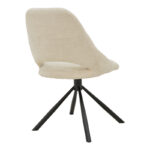 Chair Luciano cream fabric and black metal leg rotatable 52x58x86cm - Image 2