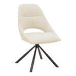 Chair Luciano cream fabric and black metal leg rotatable 52x58x86cm