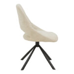 Chair Luciano cream fabric and black metal leg rotatable 52x58x86cm - Image 3