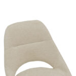 Chair Luciano cream fabric and black metal leg rotatable 52x58x86cm - Image 5