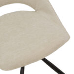 Chair Luciano cream fabric and black metal leg rotatable 52x58x86cm - Image 6