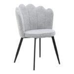 Chair Rosalia fabric grey-black metal leg 57x52x80cm