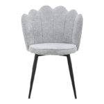 Chair Rosalia fabric grey-black metal leg 57x52x80cm - Image 3