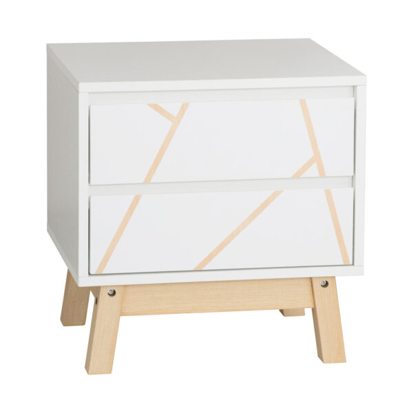 Aria bedside table white-natural 45x35x47cm