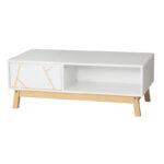 Масичка за кафе Ариа бела-природна 100x50x37 см