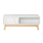 Aria coffee table white-natural 100x50x37cm - Слика 3
