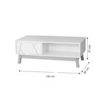Aria coffee table white-natural 100x50x37cm - Слика 5