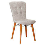 Chair Sonora I fabric grey antique-walnut leg