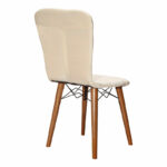 Chair Sonora I velvet ivory-walnut leg - Слика 2