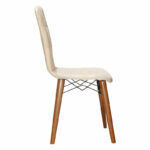 Chair Sonora I velvet ivory-walnut leg - Слика 3