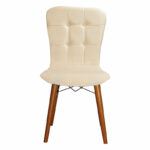 Chair Sonora I velvet ivory-walnut leg - Слика 4