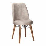 Chair Nevis I ecru antique fabric-walnut leg