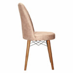 Chair Nevis I beige antique fabric-walnut leg - Image 3